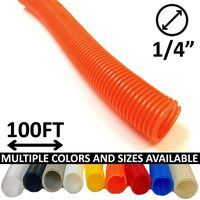 Electriduct 1/4" Split Wire Loom Tubing Polyethylene Flexible Conduit (0.25 Inch ID) - Orange - 100 Feet