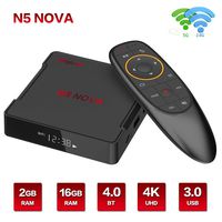 Magicsee N5 NOVA TV Box 2GB 16GB Android 9.0 Rockchip RK3318 Quad-core 64bit Dual WiFi 2.4G/5G BT4.0 4K UHD Streaming Mini Box with 2.4g Air Mouse Voice Remote