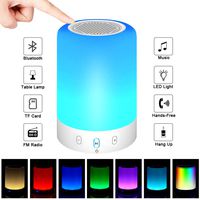Bluetooth Speakers,POECES Hi-Fi Portable Wireless Stereo Speaker with Touch Control 6 Color LED Themes,Best Gift for Women and Children (Upgraded Version)