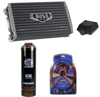 Boss AR3000D 3000W MONO D Car Amplifier + Remote + 3.0 Farad Capacitor + Amp Kit