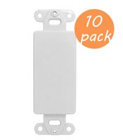 Tricom Quickport Decora Wall Plate Keystone Insert (10 Pack, Blank)