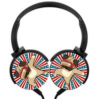 AMAOZNBSTEER Dabbing Pug Wired Headphones Headsets Foldable Over Ear for Boys Girls Black