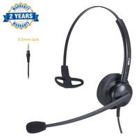 Corded 3.5mm Phone Headset with Mic Noise Cancelling Compatible with Cell Phones iPhone Huawei HTC Samsung Xiaomi Vivo etc Smartphones