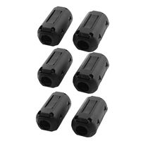 6Pcs 9mm Dia USB Cable Noise Suppressor Magnet Ferrite Core Wire Clip