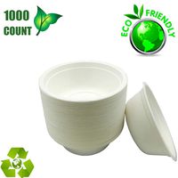 Restaurant-Grade Biodegradable Bowls Great for Ice Cream, Chili Or Soup, Disposable, Compostable Bagasse Bowls (8Oz/1000 Pcs)