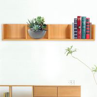 CD/DVD Storage Shelf-Modern Wall Mount Display Shelf CDs/DVDs Organizer Storage Rack Wooden Unit 4 Cases (Wood Color)