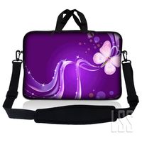 LSS 10.2" Sleeve Bag with Handle & Adjustable Shoulder Strap, Purple Butterfly Floral