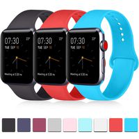 Pack 3 Compatible with Apple Watch Band 38mm 40mm 42mm 44mm, Soft Silicone Band Replacement for Apple iWatch Series 4, Series 3, Series 2, Series 1 (Black/Orange Red/Teal, 42mm/44mm-M/L)