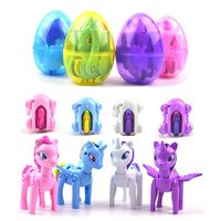 QINGQIU 4 Pack Jumbo Unicorn Deformation Easter Eggs with Toys Inside for Kids Boys Girls Easter Gifts Easter Basket Stuffers Fillers