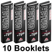Gizeh 10X Extra Fine Black King Size Slim Papers with Filter Tips Perforated (10 X 34/34), Magnetic Closure