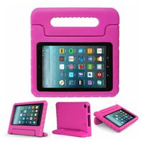 7-inch Fire 7 2017 Case - Anti Slip Shockproof Light Weight Kids Friendly Convertible Handle Stand Protective Case for Amazon Kindle Fire 7th Generation - 2017 Release (5th Gen, 2015) (Rose)