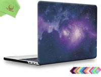 UESWILL MacBook Pro 15 inch Case 2019 2018 2017 2016, Galaxy Pattern Matte Hard Case for MacBook Pro 15 inch with Touch Bar/USB-C, Model: A1990 / A1707, Nebula/Purple