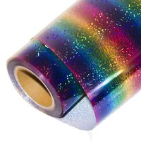 HOHOFILM Holographic Stripe Multi Heat Transfer Vinyl Iron-on HTV Press Paper Sheet for Garment T-Shirt 20"x12"