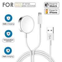 Updated 2019 Version Watch Charger Magnetic Cable for iWatch 5/4/3/2/1, 2in1 Wireless Charging Cable Competible with Apple Watch Series 5/4/3/2/1 and iPhone XR/XS/XS Max/X/8/8Plus/7/7Plus/6/6Plus