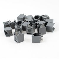 uxcell 19 Pcs RJ12 6P6C 6 Round Pin Network Modular PCB Connector Jacks Black Gray