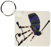 3dRose Blue and Gray Bagpipes - Key Chains, 2.25 x 4.5 inches, set of 2 (kc_38162_1)