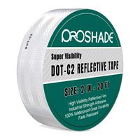 DOT-C2 White Reflective Tape, Reflector Conspicuity Tape Stickers High Intensity Waterproof (2'' × 20')