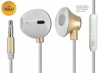 Modern Style Earphone Replacement by Wires That Work (Gold and White) Stereo Earbuds, Headphones, Headset Ear Phones w/Mic & Remote for iPhone, iPod, iPad, Android & MP3