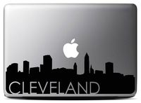 Cleveland Skyline (15 Inch) Black Macbook Decal #3 - Laptop Decal