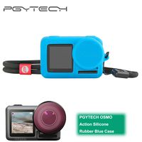 PGYTECH Huaye OSMO Compact Action 4K Waterproof Camera Sport Type-C Cable Protector Lens Hood Cage Compatible with DJI OSMO Action Camera Accessories (PGYTECH OSMO Action Silicone Rubber Blue Case)