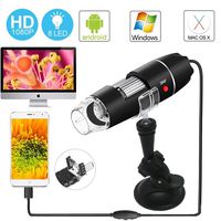 USB Microscope - Digital Magnification Endoscope 40 to 1000x Mini Camera with OTG Adapter Suction Cup Stand 8 Adjustable LEDs - Compatible with Mac Window 7 8 10 Android Linux