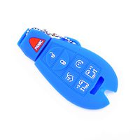 MJKEY Compatible for M3N5WY783X Chrysler Town & Country Dodge Grand Caravan Journey Jeep Grand Cherokee Commander Silicone Key Fob Remote Case Protector Holder Skin Jacket Accessories Blue