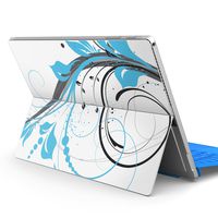 igsticker Ultra Thin Premium Protective Back Stickers Skins Universal Tablet Decal Cover for Microsoft Surface Pro 4/ Pro 2017/ Pro 6(2018) 007921 Flower　Flour　Aqua　Illustration