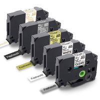 Replace P Touch Brother 12mm 0.47 Inch Laminated Label Tape (Clear/White/Glitter Gold /Glitter Silver/Gold on Premium White)TZe131 231 PR831 PR935 PR234,Compatible with PT-D210 PT-D400 PT-H110 Cube,5P