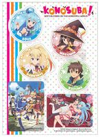 KonoSuba: Kazuma, Aqua, Megumin and Darkness Group Sticker Sheet, Multicolor, 3"