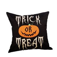 Indexshop Halloween Theme Pillow Covers, Pumpkin Smiley Face Throw Pillowcase Witch and Pumpkin Throw Pillow Case, Decorative Cushion Cover for Bedroom Sofa Chair Car, 18" x 18" (E)