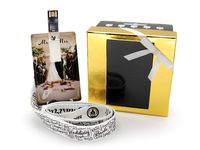 TVM.Bio Smart USB Wedding Card with USB Flash Drive to Gift Precious Moments & Memories - NFC Greeting Cards to Quickly Share Link & More - Package Includes 1 Wedding Gift Card 1 Lanyard & 1 Box