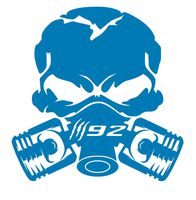 UR Impressions ABlu Claw Marks 392 Piston Gas Mask Skull Decal Vinyl Sticker Graphics for Cars Trucks SUV Vans Walls Windows Laptop|Azure Blue|5.5 Inch|UR688-AB