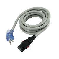 Conntek 27213-5 13-Amp NEMA 5-15P 10-Feet Right Angle Down I-Plug Hospital/Medical Grade Cord with Push Lock IEC C13