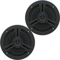 Soundstream MS.65B Marine Grade 6.5" 160W MAX 2-Way Speakers Black, Set of 2 (Black)
