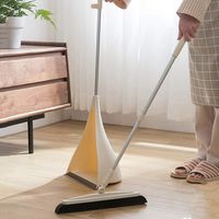 WEIFAN CAI - Long Handle Broom Cleaning Dustpan Set Pet Hair Removal Plastic Indoor and Outdoor Telescopic Handle Detachable Rotatable