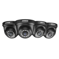 ANNKE HD TVI Add-on 1080p Video Security Camera with Indoor/Outdoor IP66 Weatherproof Housing and IR Night Vision LEDs (4-Pack, Black)
