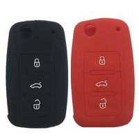 Black and Red Silicone Key Fob Case Remote Covers Holder Key Fob Skin Covers Jacket Protector for volkswagen Golf Passat Beetle