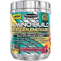 MuscleTech Amino Build Next Gen Energy Supplement, Formulated with BCAA Amino Acids, Betaine, Vitamin B12 & B6 for Muscle Strength & Endurance, Fruit Punch, 30 Servings (282g)