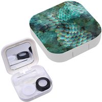 Portable Contact Lens Case Box Travel Kit Mirror + Bottle + Tweezers Container Holder [ Marine Design Magic ]