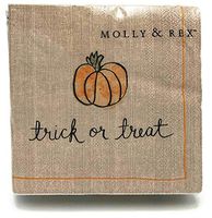 Molly & Rex 40ct Halloween Cocktail Napkins Trick or Treat Pumpkin