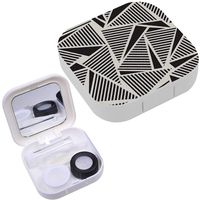 Portable Contact Lens Case Box Travel Kit Mirror + Bottle + Tweezers Container Holder [ Modern Stylish ]