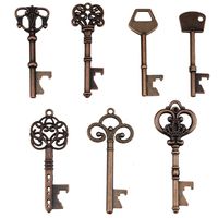 Key Bottle Openers - Assorted Vintage Skeleton Keys, Wedding Party Favors (Pack of 70, Copper)