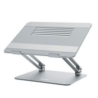 Laptop Stand, Boyata Adjustable Laptop Riser with Slide-Proof Silicone and Protective Hooks, Notebook Stand for Laptop up to 17 Inches, Laptop Holder Compatible for MacBook, HP Laptop-Space Gray