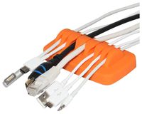 Heaviest Cable Organizer on The Market! Compact and Weighted Desktop Cord Holder and Cable Organizer, Eco-Friendly Silicone, No Bad Smell, Bundled with 4 Reusable Cable Ties! (Orange)