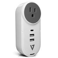 V7 PWUSBCUS 4-in-1 Surge Tap (1 AC Outlet + 2 USB-A, 1 USB-C Ports), 400 Joules