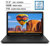 HP Premium 17.3" WLED-Backlit HD+ Screen Laptop, Intel Core i5-7200U Dual-Core Processor Up to 3.10 GHz, 16GB Memory, 1TB Hard Disk Drive, HDMI, 802.11b/g/n, Bluetooth 4.2, Windows 10 Home, Black