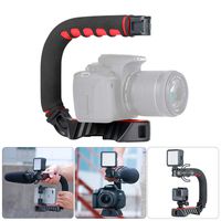 U Grip Pro Camera Stabilizer Handle Grip w 3 Shoe Mounts, Universal Video Action Stabilizing Handle Grip Compatible w Canon Nikon Sony DSLR Camera GoPro 8 7 6 5 iPhone 11 Pro Max Samsung OnePlus 7