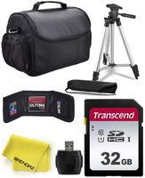 Professional Accessory Bundle Kit by BRENDAZ for all Canon, Nikon, Sony, Panasonic SLR/DSLR Camera and Camcorder. Includes Tripod w/Case, 32GB SDHC, Card Reader Carry Bag, Card Wallet, Lens Cloth.