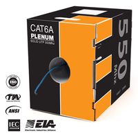 Cat6 Plenum CMP 1000FT 550Mhz 10Gigabit Network Ethernet Solid Cable Blue, High Speed Conductor, Fluke Tested