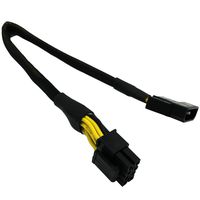 COMeap Replacement for LP4 Molex Male to 8 pin (4+4) EPS-12V Adapter Converter Braided Sleeved Cable 13-inch(33cm)